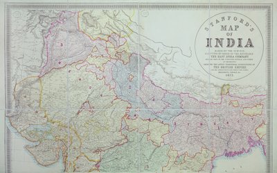Stanfords Map of India, 1872 by English School